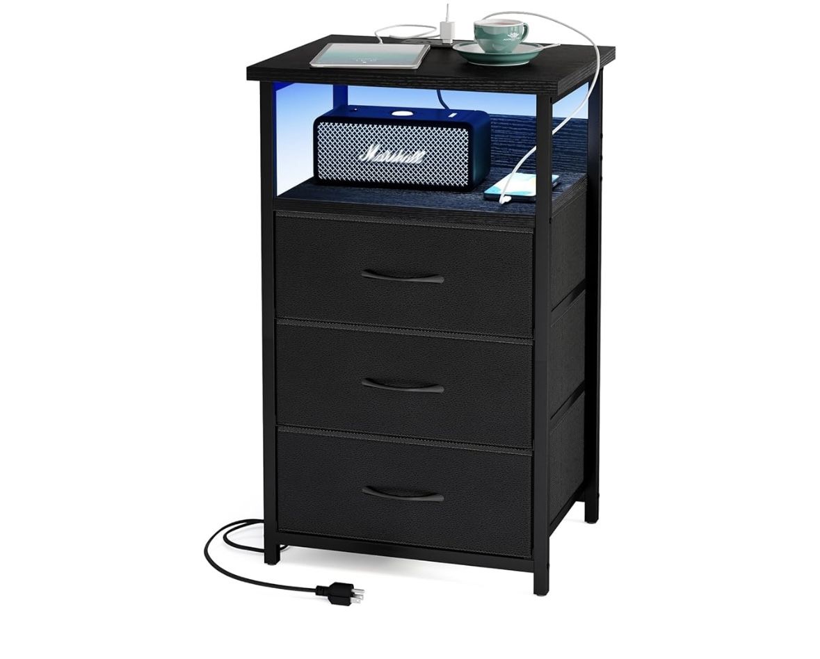Black LED Nightstand