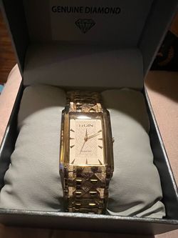 Elgin Diamond Gold-Tone Dress Watch