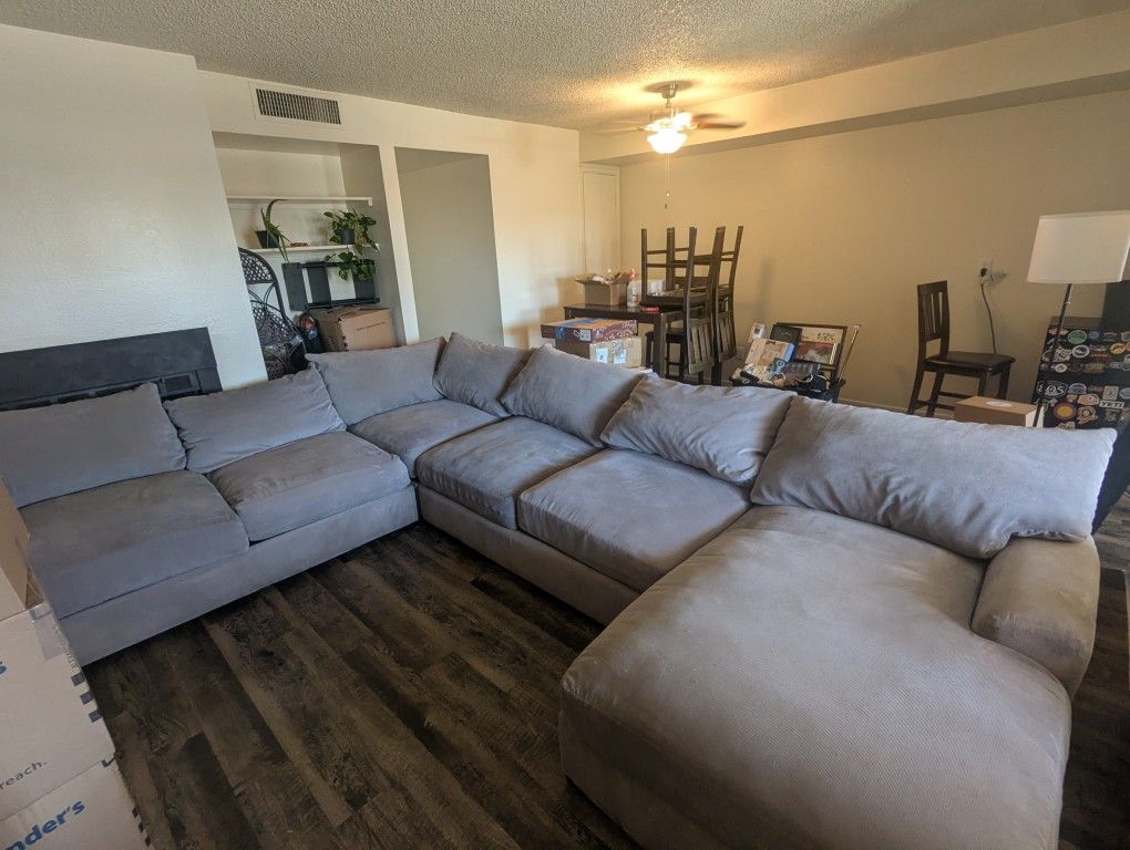Large Grey Sectional Couch For Sale