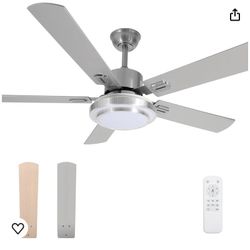 LETITIAR 52” Indoor/Outdoor Ceiling Fan With Lights & Remote