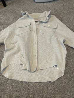 Limited too girls light grey button up.
