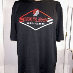 Men's Majestic Black Portland Trail Blazers The Journey Showtime T shirt Sz L