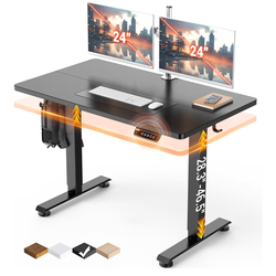 Brand new 47.2" Standing Desk, Adjustable Height Office Desk with Wood Desktop, Computer Table for Home Work, Study and Gaming, Small Spaces, Modern F