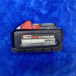 NEW Milwaukee Battery M18 Red Lithium Cordless High Output EXTENDED CAPACITY XC6.0 XC 6.0 Ah 6ah 6 Amp Construction Drill Pila Bateria
