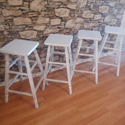 Set Of 4 Stools[29" Tall] Solid Wood