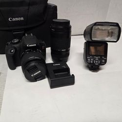 Canon Eos Rebel T7  2 Lens And Case