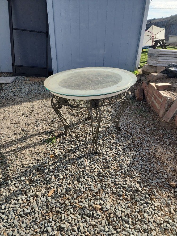 Wrought Iron Glas Table $40