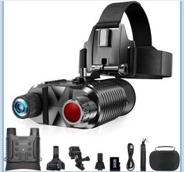 4K Night Vision Goggles, Head-Mounted Infrared Binoculars for Adults 36MP photos, 8X digital zoom, 7-level IR, 1312 ft range, 3000mAh battery, IP54 we