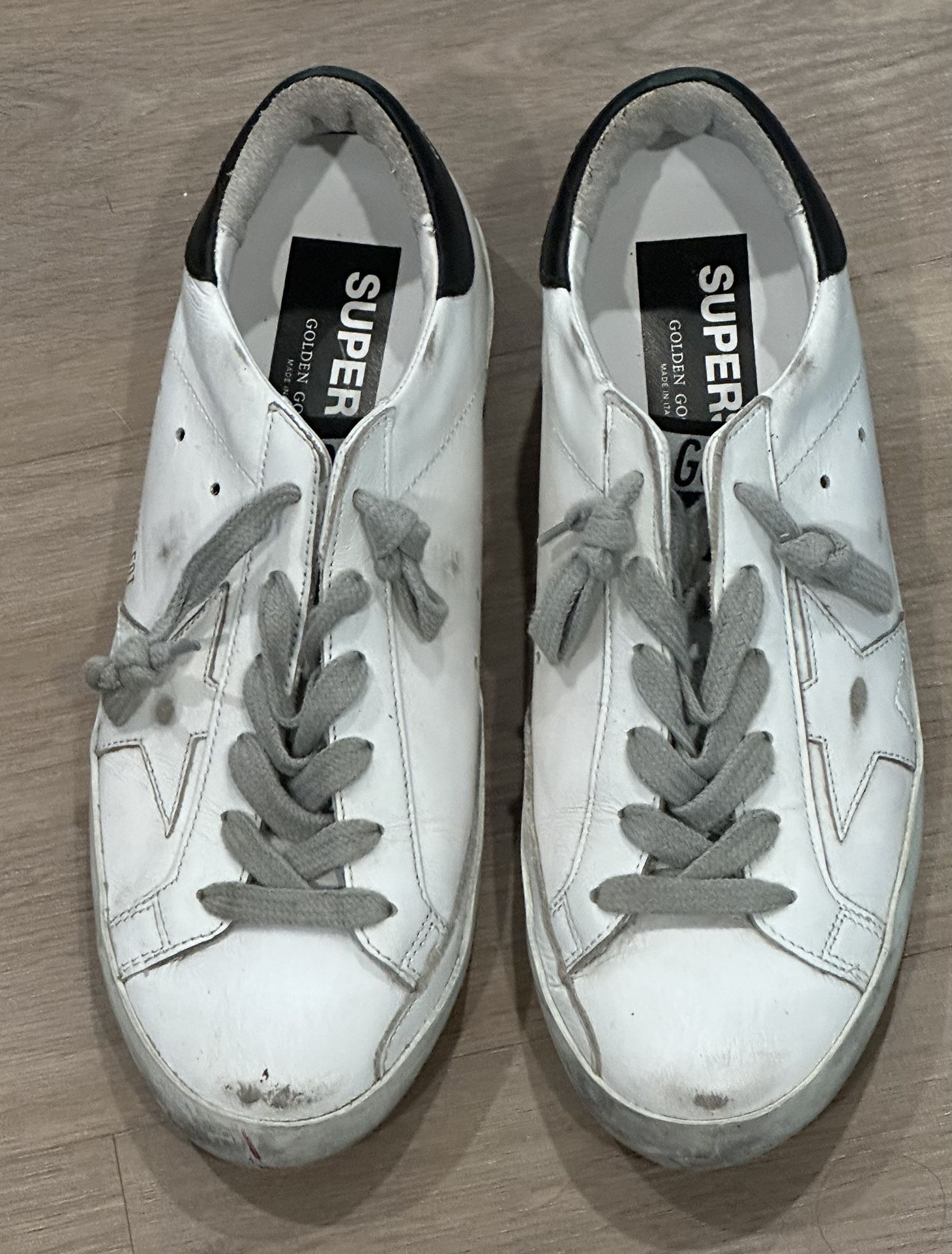 SuperStar Golden Goose  Sneakers w/ Star and Black Heel Tab Sz. W7.5