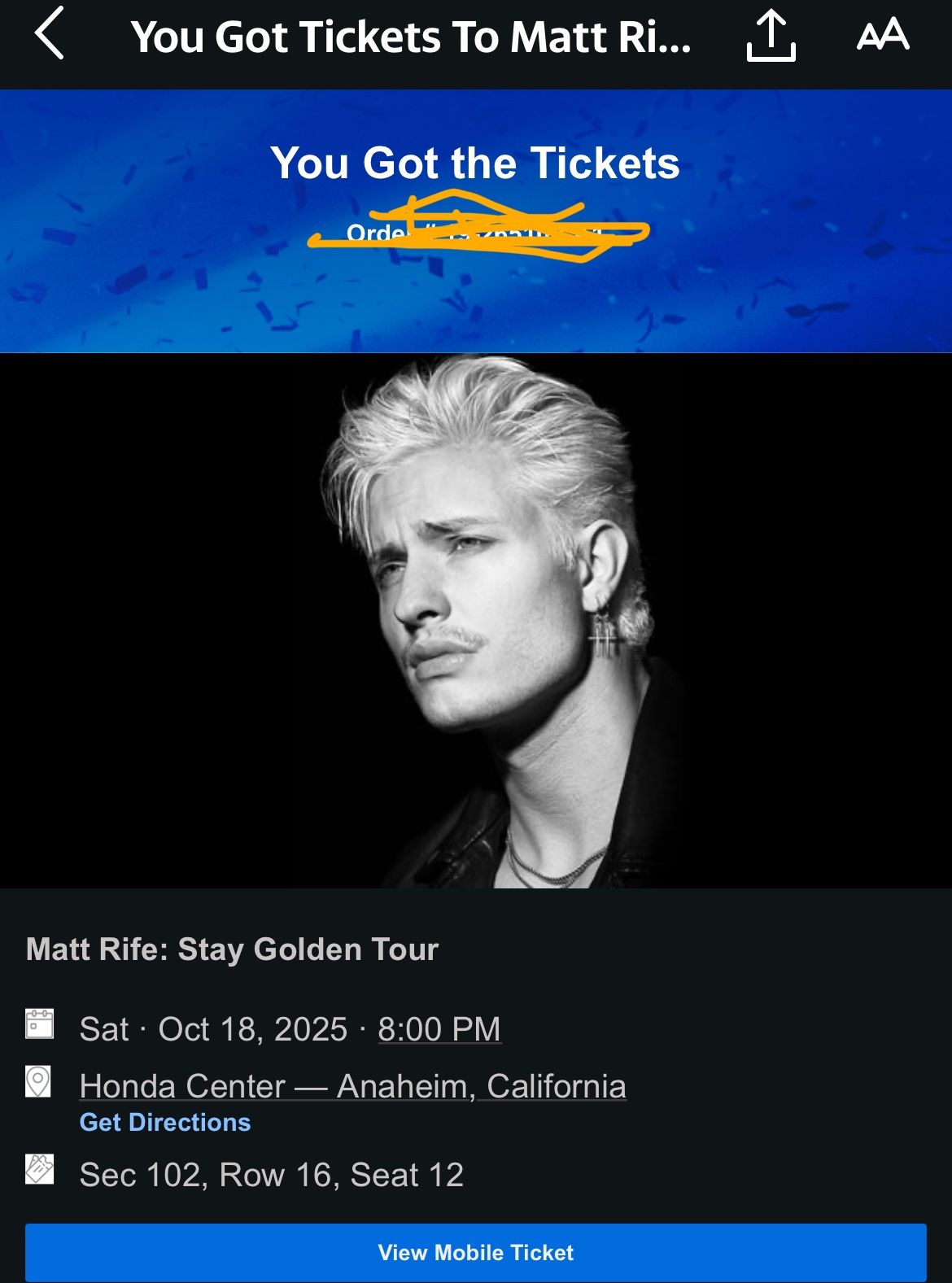 Matt Rife Tickets stay Golden Tour (Tonight) 