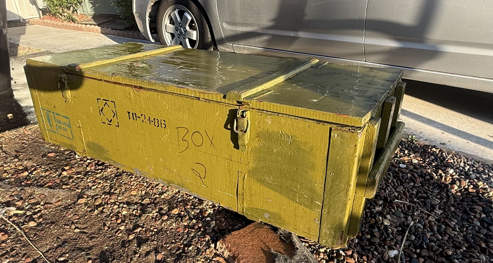 Original US Army Green Wood Military Box Locker 