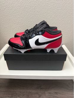 Air Jordan 1 low red black football cleats