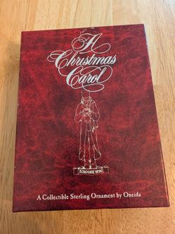 VTG Oneida Sterling Silver A Christmas Carol Scrooge 1990 #1 Ornament In Box
