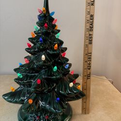 Vintage Ceramic Christmas Tree - 16” - Chipped Top