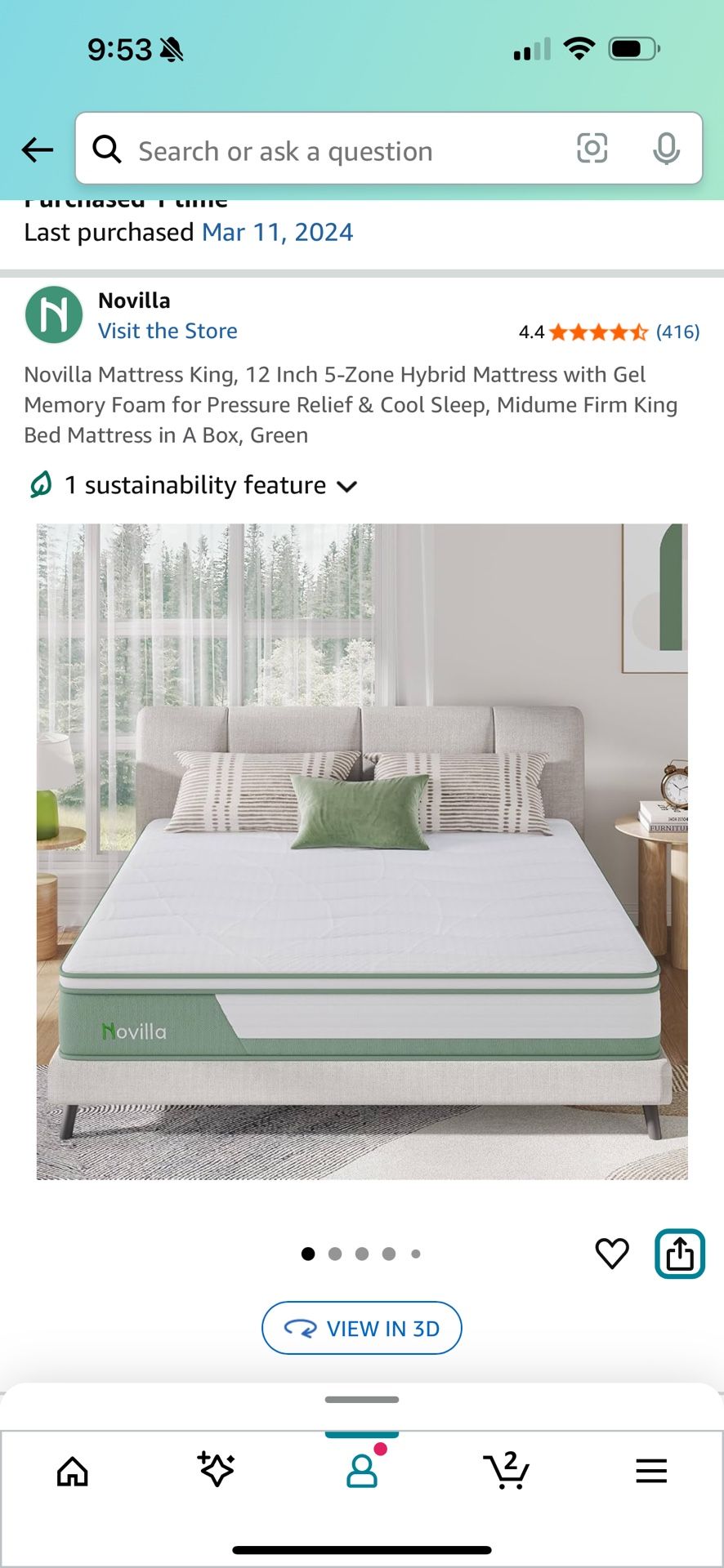 King Bed - 12 Inch Gel Memory Foam 