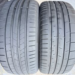 TWO TIRES 235/35/20 Pirelli P Zero PZ4 With 75-80% Left Tesla Model 3 • 