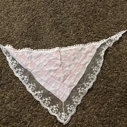 Pink And White With Lace Bandana