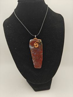 Wire Wrapped Stone Pendant Necklace