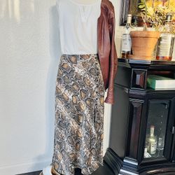 Snake Print Midi Skirt - Pick Up Only