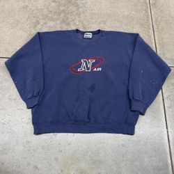 vintage nike air navy spell out crewneck size xl