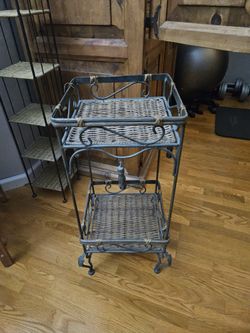 Metal And Wicker Stand