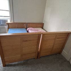 IKEA Wood Twin Beds