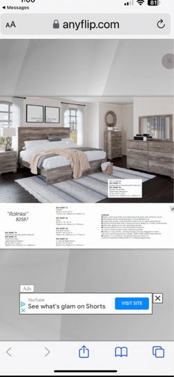 $599 bedroom set not including mattress and chest