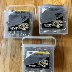 Cargo Zone 1/4 Inch X 12 feet Utility Chain Yellow Zinc plated, 3150Lbs -$25 /each
