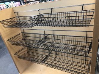 2’ Wire Slat Wall baskets. 