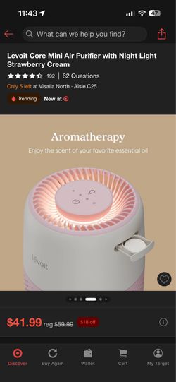 Levoit mini air purifier strawberries and cream