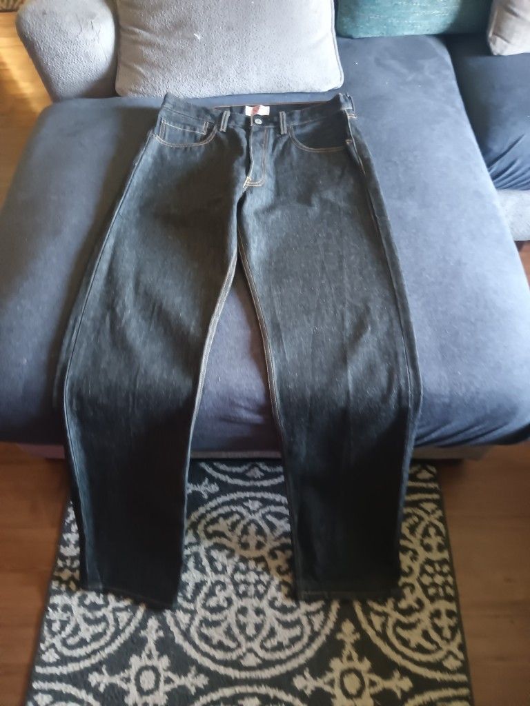501 Levi Jeans Denim Black 33x36