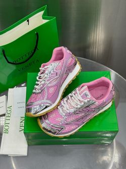 Bottega Veneta Pink Silver Orbit Sneakers