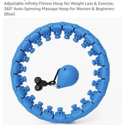 Smart Weighted Hula Hoop for Adults - 24 Detachable Knots, Adjustable Infinity Fitness Hoop for Weight Loss & Exercise, 360° Auto-Spinning Massage Hoo