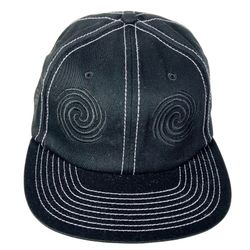 Vans Off The Wall Skate Swirl Unstructured Embroidered Black Strapback Hat Cap