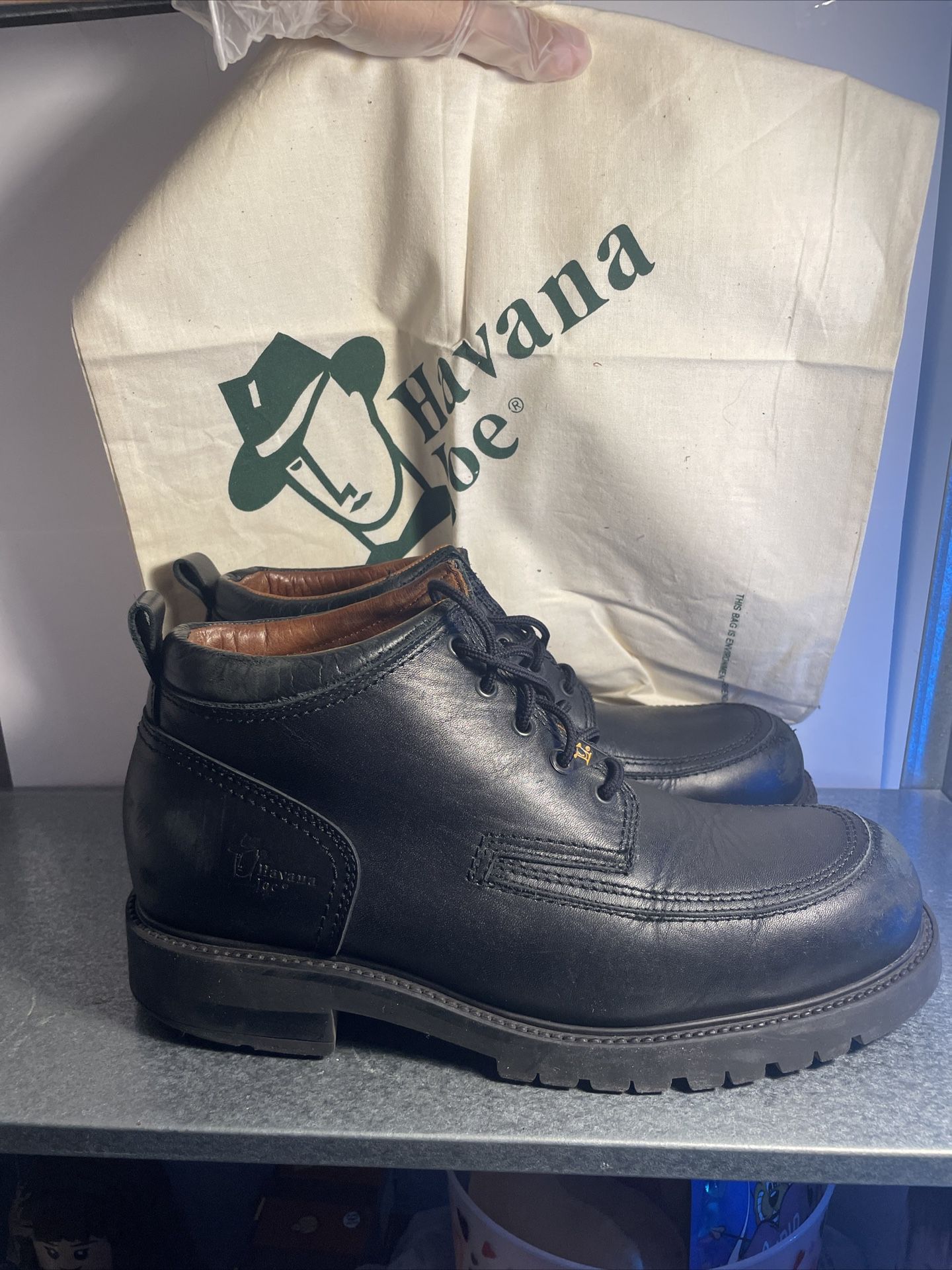 HAVANA JOE Panama Jack Black Leather Lace Up Boots Chukka Men's Size US 11.5