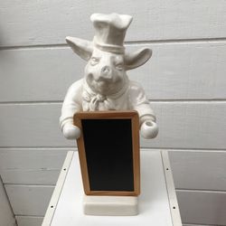 Decorative Ceramic Chef Pig Menu Display