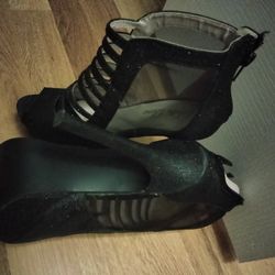  Black High Heels With Glitter Size 7 