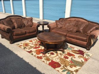 Living Room Set Couch Loveseat Tables Rug