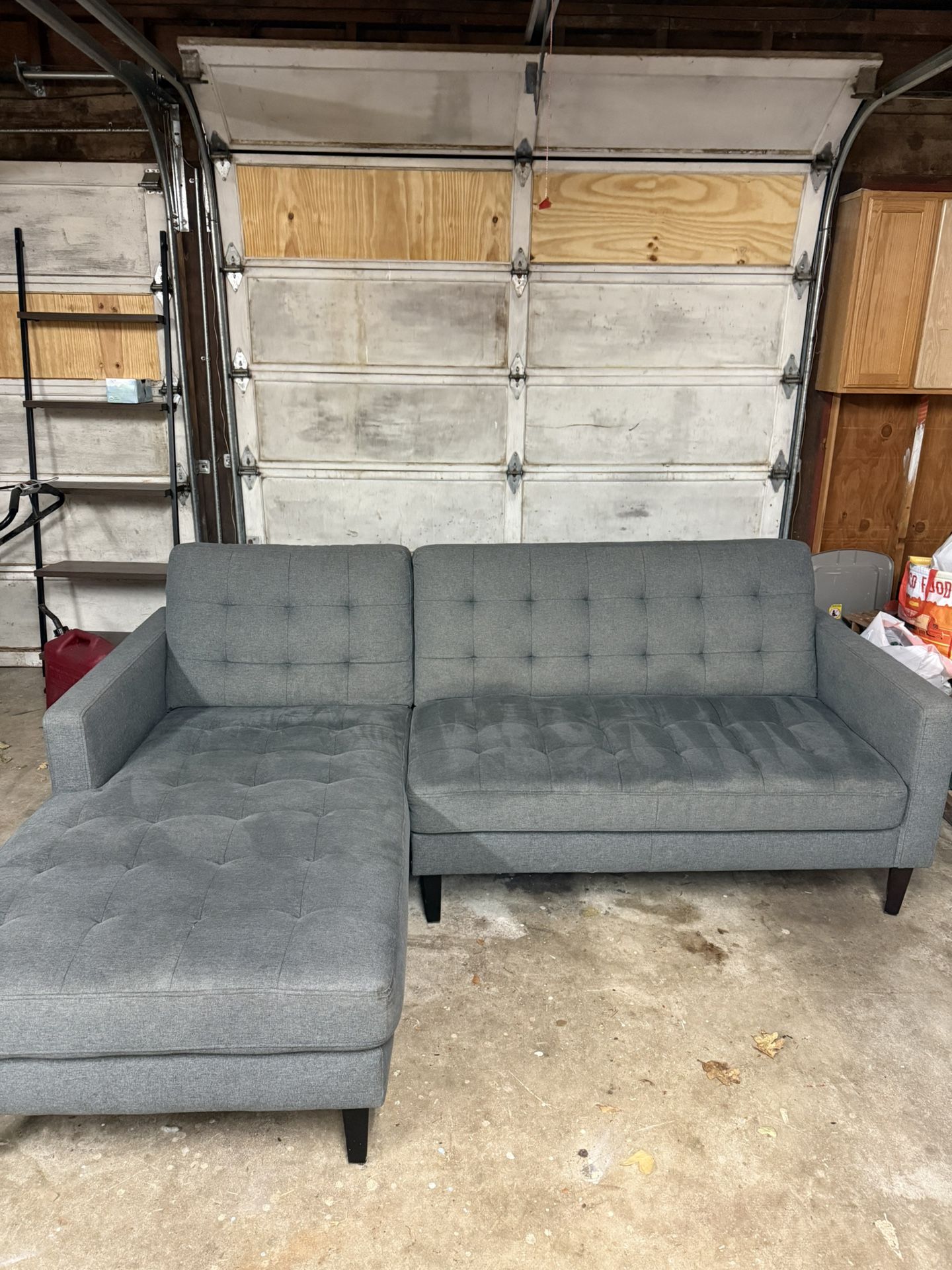 Grey Left chaise sectional sofa.