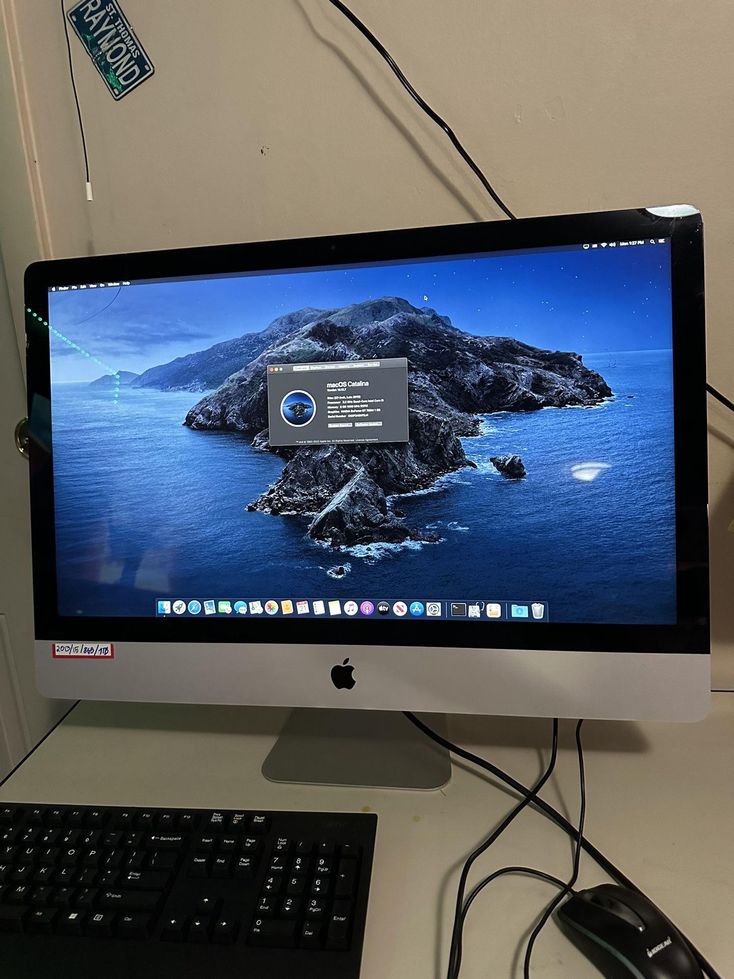 CRACKED GLASS Apple iMac 27"(2013) 3.4GHz i5 8GB 1TB, ME089LL/A