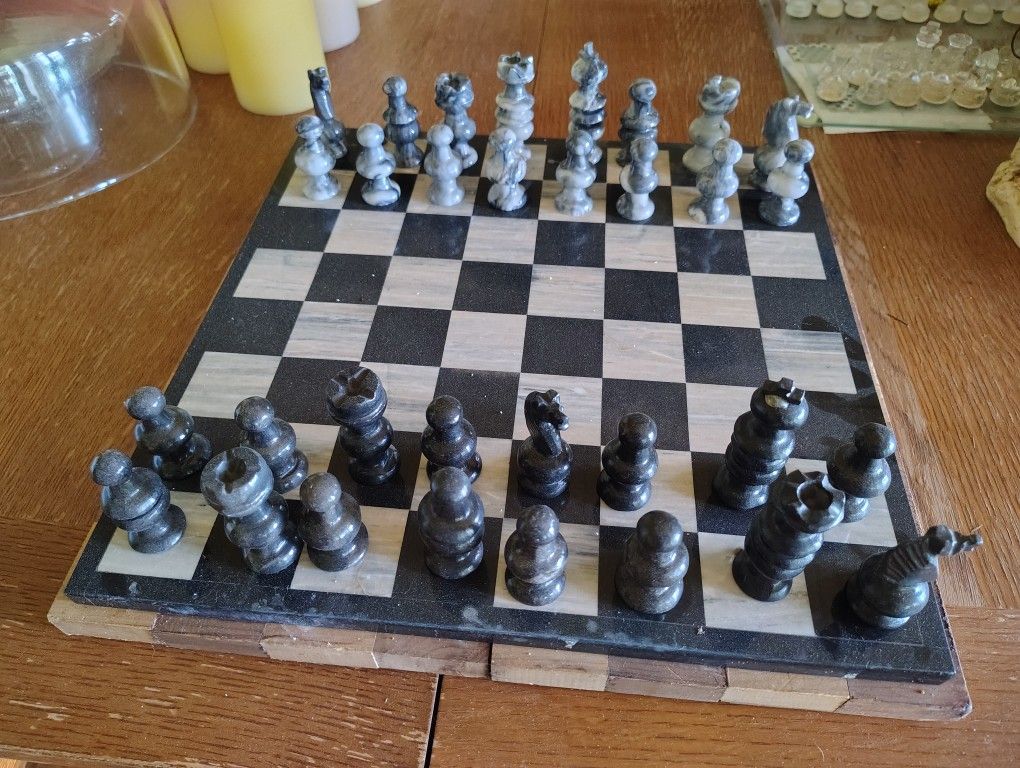Carved Marble Chess Set