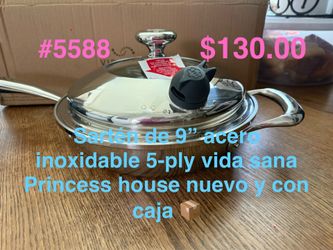 Sartén de 9” 5ply de vida sana 👉 princess house todo nuevo y con caja 📦