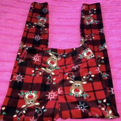 Size Medium Fuzzy Christmas Reindeer Leggings 