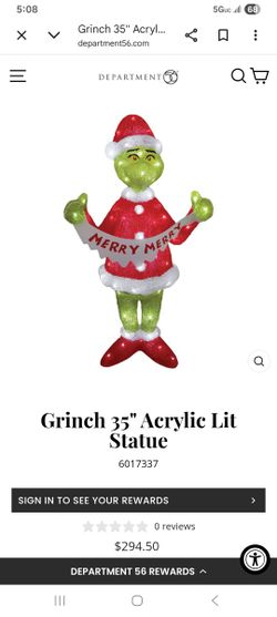 New Acrylic Lit Grinch 35in