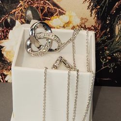 #1926, STERLING SILVER 925, 3.31GRS NECKLACE CZ DIAMONDS 9"IN
