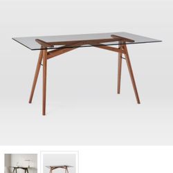 West Elm Jenson 56" Glass Desk [Like New]