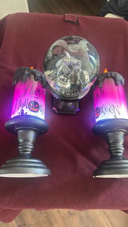 Candles and witch in bubble