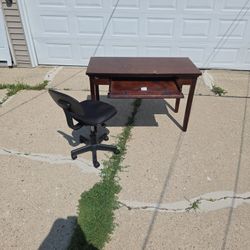 Desk And Rolling Chair For Sale 