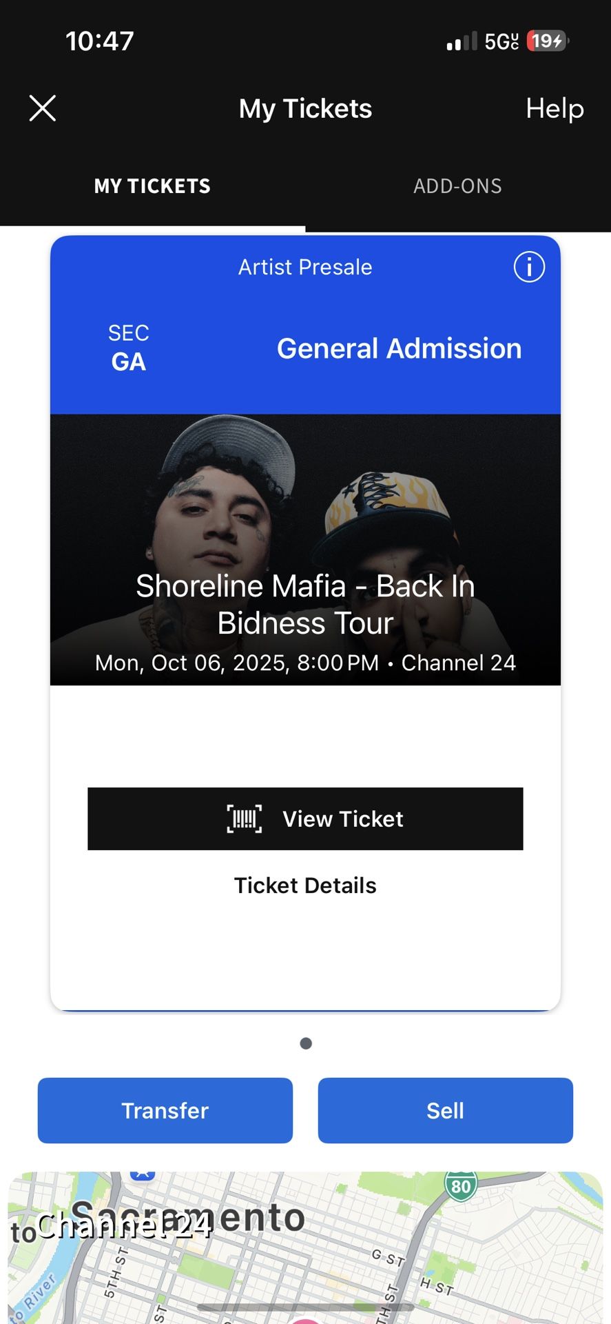 Shoreline Mafia Tour Ticket
