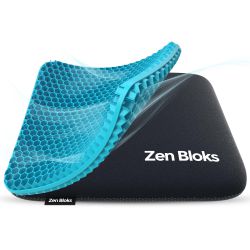 Zen Bloks XL Extra Thick Gel Seat Cushion For Extended Sitting, Office, Back, Tailbone, Sciatica, Coccyx, And Hip Pain Relief
